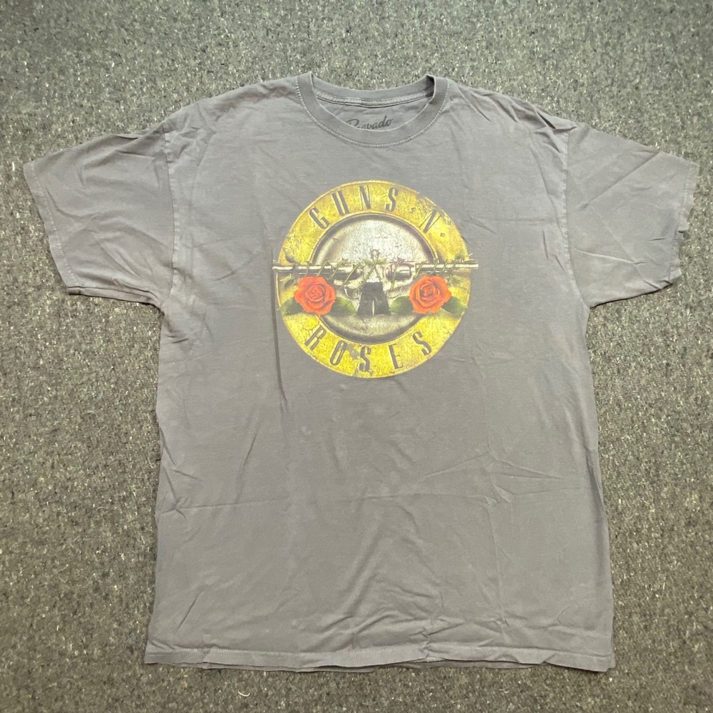 Bravado Guns N Roses T Shirt XL Mens Gray Rock Band Graphic Bullet Logo Tee